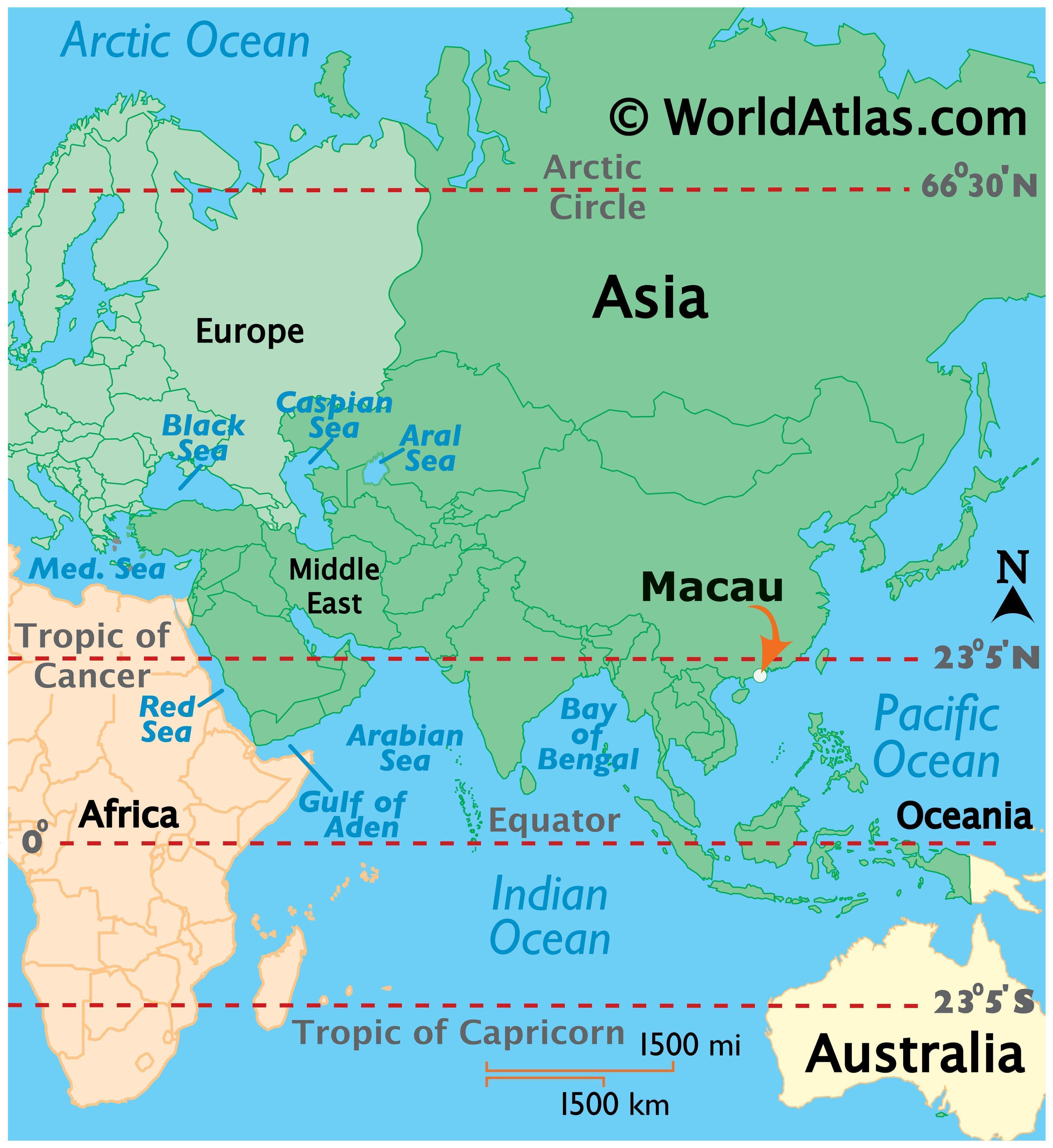 macau location on world map Macau Map Geography Of Macau Map Of Macau Worldatlas Com macau location on world map