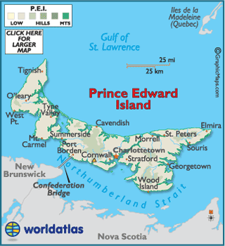 p e i canada map Prince Edward Island Map Geography Of Prince Edward Island Map Of Prince Edward Island Worldatlas Com p e i canada map