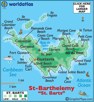 Saint Barts Map / Geography of Saint Barts / Map of Saint Barts ...