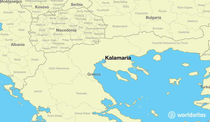 map showing the location of Kalamaria
