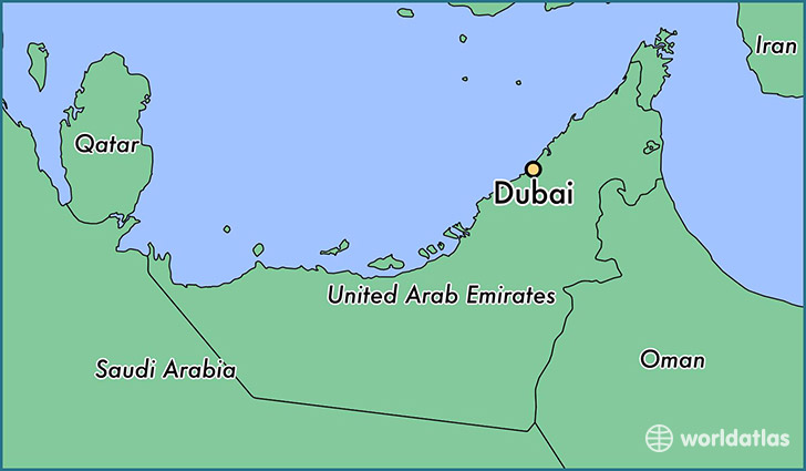 map of middle east dubai