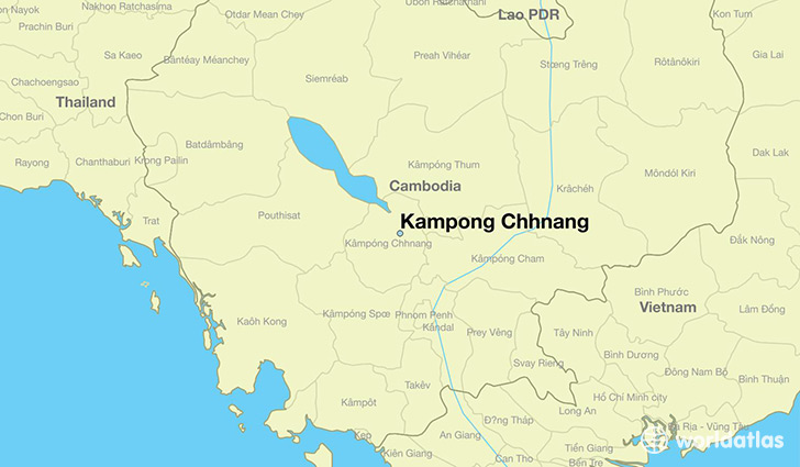 map showing the location of Kampong Chhnang