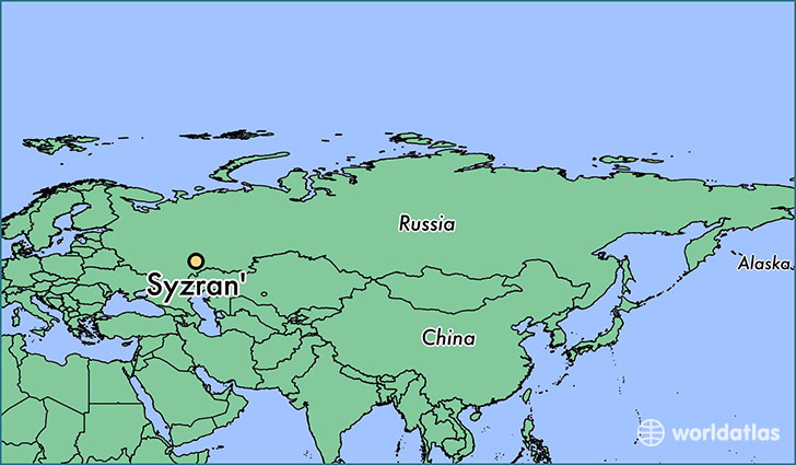 map showing the location of Syzran'