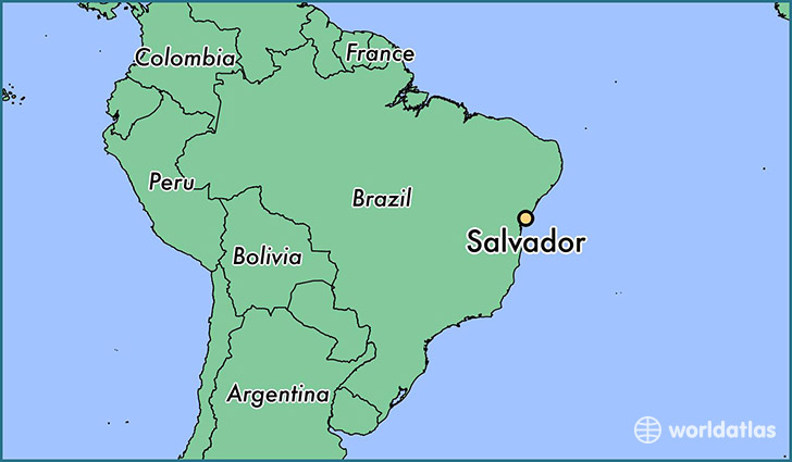 mapa que muestra la ubicación de Salvador