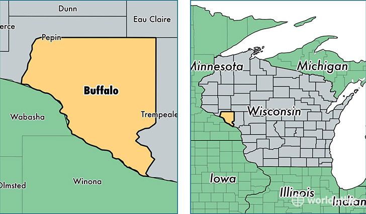 Buffalo County Wi Map Cities And Towns Map