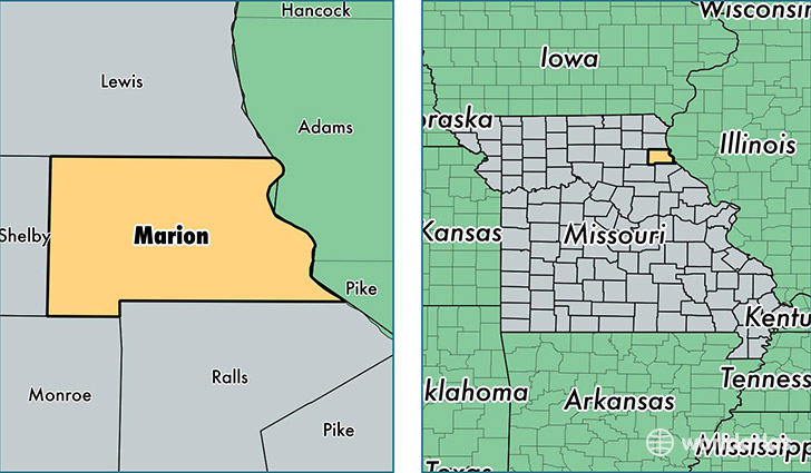 location of Marion county on a map