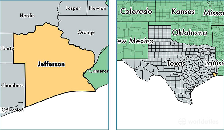  Jefferson County Texas Map of Jefferson County TX 