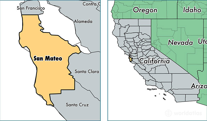 San Mateo California Wall Map Premium Style By Market - vrogue.co