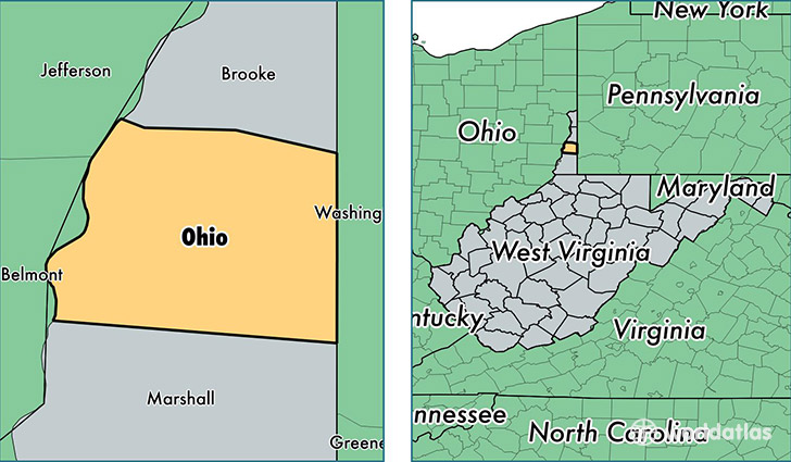 Ohio And West Virginia County Map