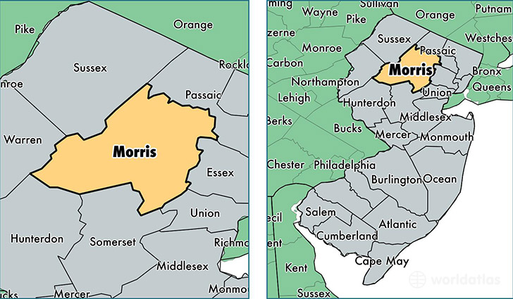 Morris County New Jersey Digital Zip Code Map - Bank2home.com