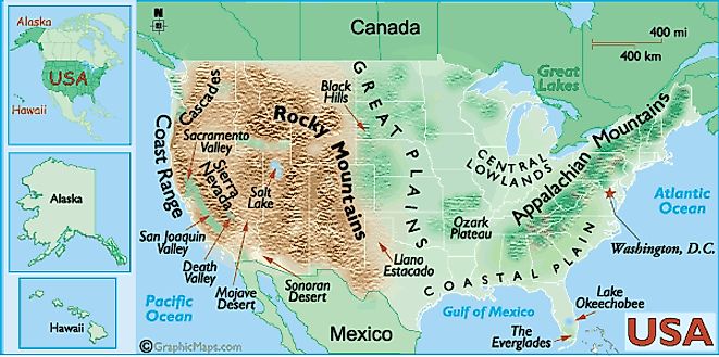Us Map With Mountain Ranges United States Map   World Atlas