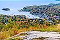 Aerial view of Camden, Maine.