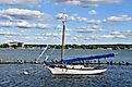 View of Canandaigua Lake from Canandaigua City Pier in New York. View of Canandaigua Lake from Canandaigua City Pier in New York