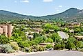 The road into Santa Fe, New Mexico, in the summertime.