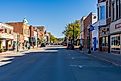 Businesses lined along the bustling W Water Street in Decorah, Iowa. Editorial credit: Steve Heap / Shutterstock.com