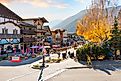 The main street through the Bavarian themed village of Leavenworth, Washington.