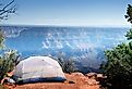 Tent at Point Sublime, North Rim Grand Canyon National Park Arizona. Image credit IrinaK via Shutterstock