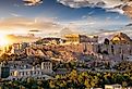 The Acropolis of Athens, Greece, with the Parthenon Temple on top of the hill during a summer sunset. Image credit: Sven Hansche via Shutterstock