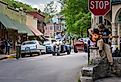 Downtown street in Eureka Springs, Arkansas. Image credit shuttersv via Shutterstock