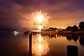 Fireworks over the Rappahannock River in Virginia