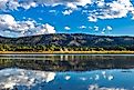 Reflections of Big Bear Lake in California