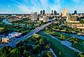 Aerial view of downtown Fort Worth, Texas.