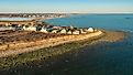 An aerial view of South Shore Beach in Little Compton, Rhode Island.