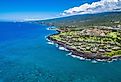 Aerial view of Kailua-Kona in Hawaii. 