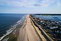 Aerial view of the Jersey shore and the roadway in New Jersey.