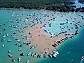 The Sandbar in Torch Lake