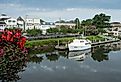 Downtown Lewes, Delaware, from the bridge with the canal.