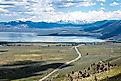 The spectacular landscape along the Highway 395.