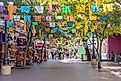 Mexican Market Square Paper Decorations San Antonio, Texas. Editorial credit: travelview / Shutterstock.com