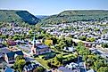 Aerial view of Cumberland, Maryland.