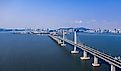 The impressive Hong Kong-Zhuhai-Macau Bridge in China.