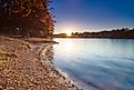 Sunset along the shoreline of Lake Keowee, South Carolina.