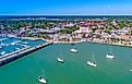 Aerial view of the town of St. Augustine, Florida.