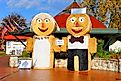 Decorations for an autumn festival in the town of Fraknenmuth, Michigan. Editorial credit: Dennis MacDonald / Shutterstock.com