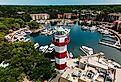 Harbor and town on Hilton Head Island, South Carolina.