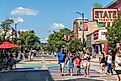 View of Front Street and the State Street Theatre in Traverse City, Michigan. Editorial credit: Heidi Besen / Shutterstock.com