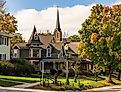 Victorian homes along the main street in Decorah, Iowa.