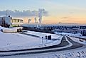 University of Alaska, Fairbanks, in winter at sunset. Image credit Gary Whitton via AdobeStock.