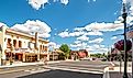 First Avenue, the main street through the downtown area of Sandpoint, Idaho, on a summer day. Editorial credit: Kirk Fisher / Shutterstock.com