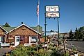 Sign and office for the Black Bear Inn, a small motel in downtown Dubois Wyoming