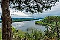 Mississippi River in Effigy Mounds National Monument. Fire Point view of Mississippi River Gorge from the top of the bluff.