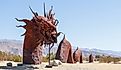 A dragon sculpture in the Galleta Meadow in the Borrego Springs desert in California. Editorial credit: Rosamar / Shutterstock.com.