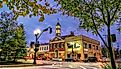 evening street view in Chagrin falls, ohio