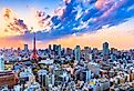 Cityscapes view sunset of Tokyo city Japan. Image credit apiguide via Shutterstock