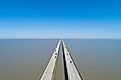 Aerial Drone Photography of the Lake Pontchartrain Causeway.