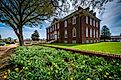 Gardens and the Tatnall Building in Dover, Delaware.